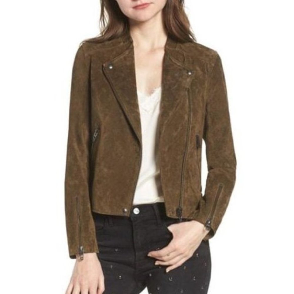 BLANK NYC Denim No Limit Suede Moto Jacket Size XXL